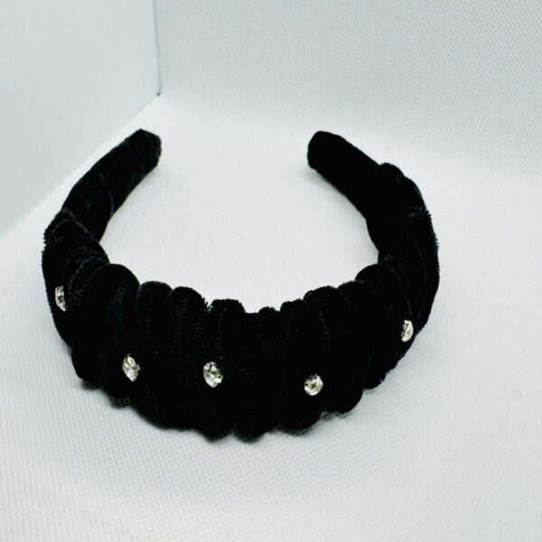 Black Soft PlushVelvet Crystal Hairband Hair Accessories