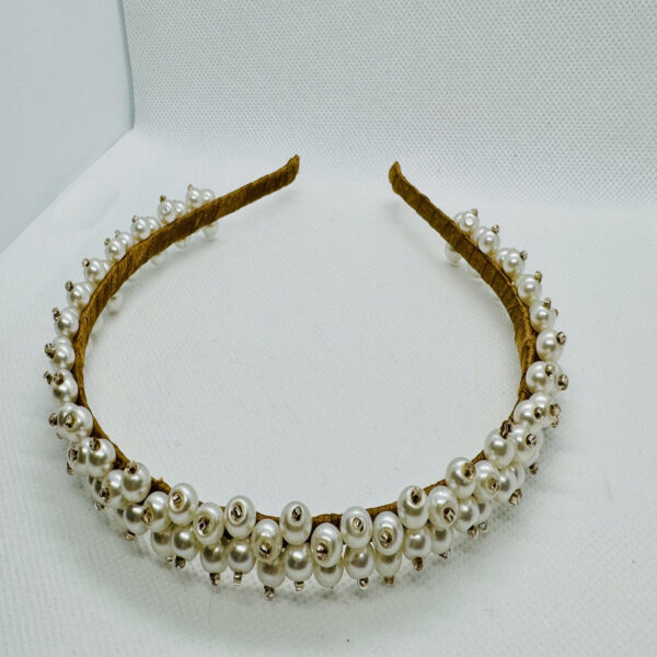 White and small Golden Pearl Beaded Hairband Hair accessories