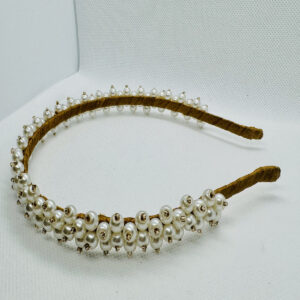 White and small Golden Pearl Beaded Hairband Hair accessories